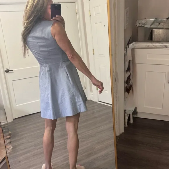 & Other Stories Paris Atelier Blue Shirt Dress with Black Waist Tie – Size US 4 - Picture 6 of 10